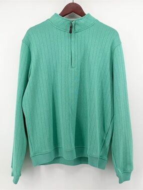 FootJoy‎ Heather Spearmint Drop Needle Quarter Zip Golf Pullover Sweater Mens L
